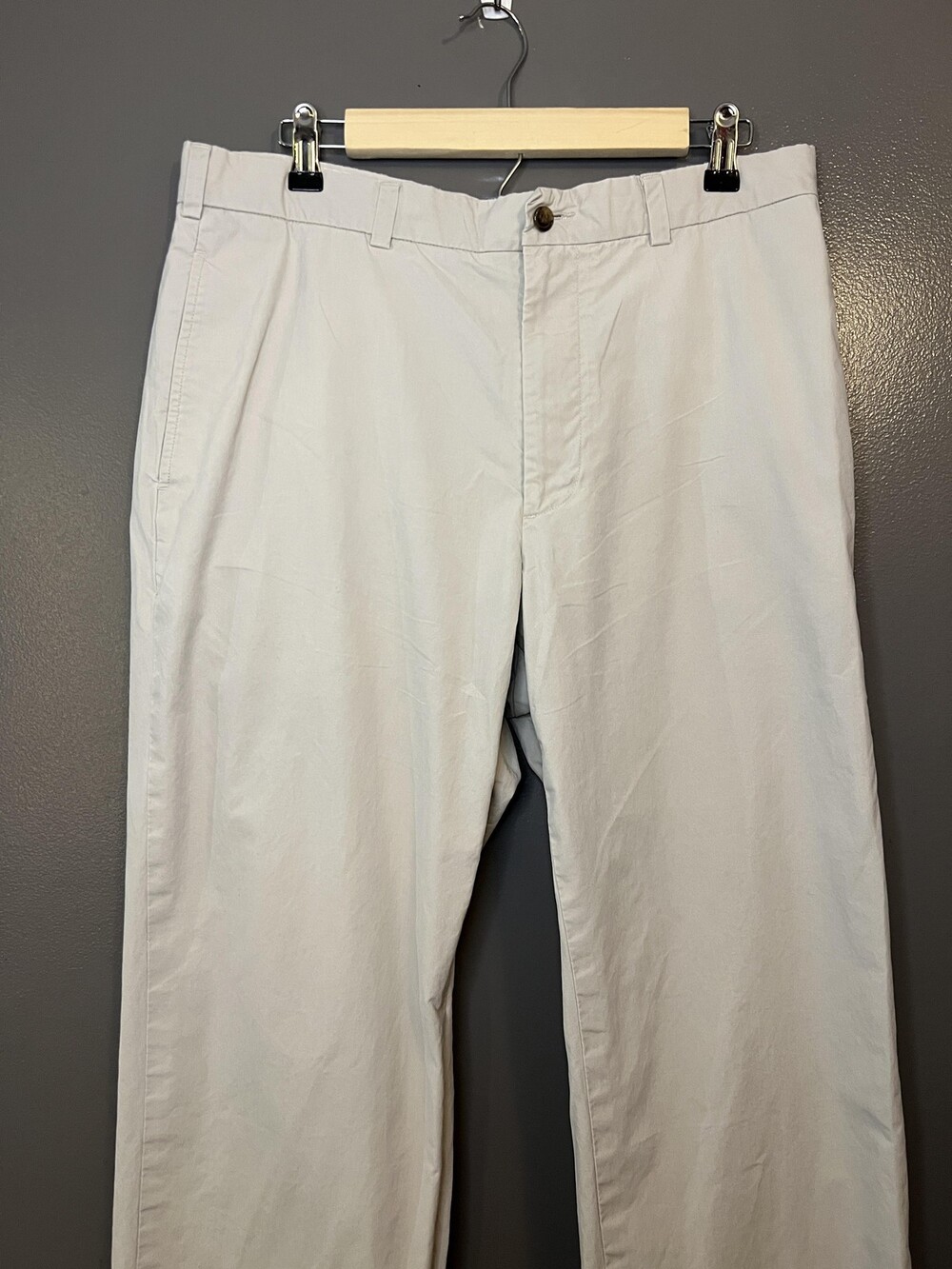 VTG Brooks Brothers Chino Pants Mens 35x30 Khaki Hudson Flat Front 100% Cotton